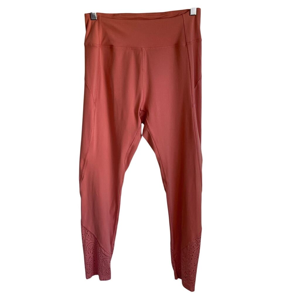 PINK Victoria's Secret Leggings Womens Medium Mauve Laser Cut Mesh Activewear
